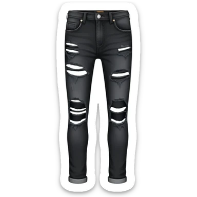 A pair of black ripped jeans sticker