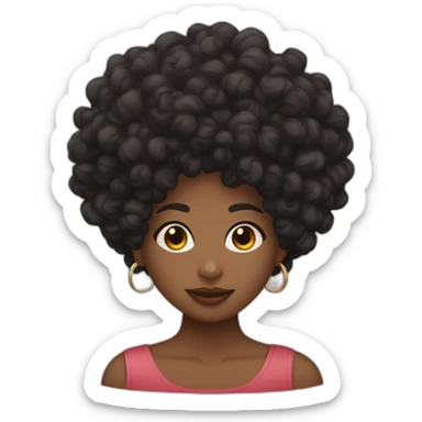 MUJER MORENA CON RIZOS TIPO AFRO  sticker