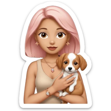  Black lapis rose gold woman anubis puppy floor stage posed  sticker