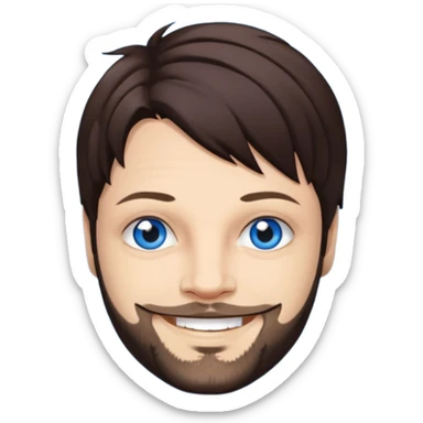 Bam Margera with dark brown hair, blue eyes sticker