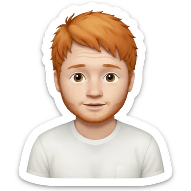 Ed Sheeran wear white shirt sticker