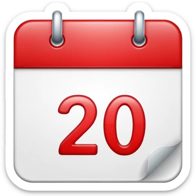 calendar emoji with the date '2' displayed sticker