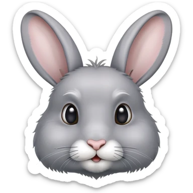 gray dark rabbit with flop ears sticker