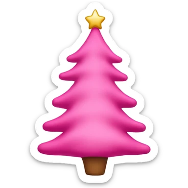 Pink Christmas tree  with out star and pink ornaments  sticker