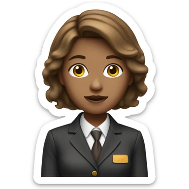 Long Brown haired girl banker sticker