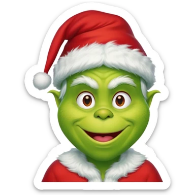 The grinch with santa hat sticker