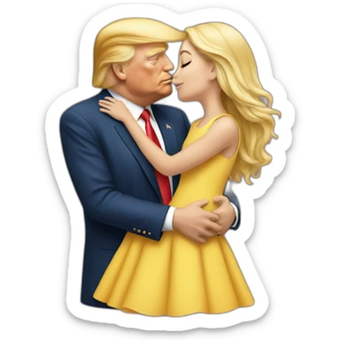 trump kissing his daughter, positivity, inclusiveness sticker