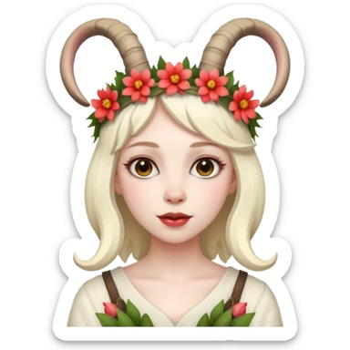 woman with goat horn sticker