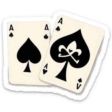 two aces: ace of spades and ace of clubs sticker