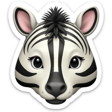 Zebra face should be facing the front and made a little thinner sticker