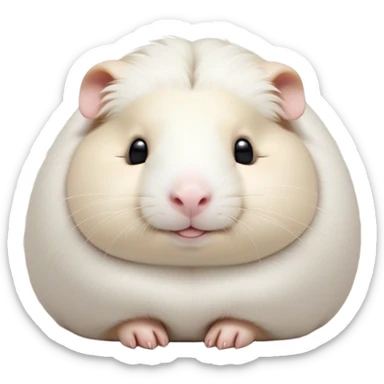 Meme-Worthy Cute Sleeping White Guinea Pig Portrait Emoji, Head resting peacefully with a contented smile, showcasing a delightfully chubby build and a luxuriously soft pure white fur, eyes shut in a serene, cozy nap, Simplified yet hilariously adorable features, highly detailed, glowing with a soft, drowsy light, high shine, relaxed and utterly lovable, stylized with an air of playful laziness, bright and heartwarming, soft glowing outline, capturing the essence of a comically sleepy guinea pig, so meme-worthy it feels like it could instantly become the next viral sensation of adorable slumber! sticker