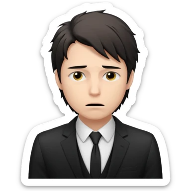 young man in despair applying for jobs with no successs - complete loss or absence of hope sticker