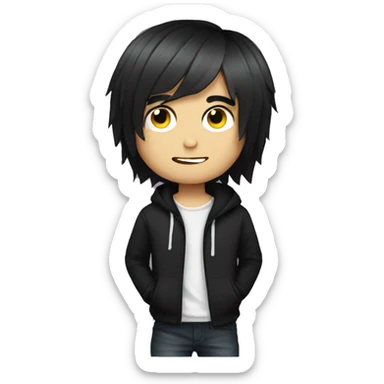 bob haired emo boy sticker