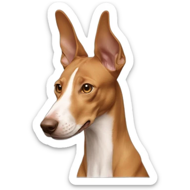 brown podenco mix with hanging ears sticker