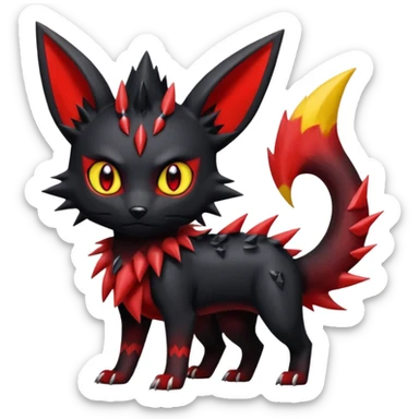  Shiny edgy dark gloomy red gothic cool badass emo-Litten-Umbreon-Salandit-Jolteon-fusion sticker