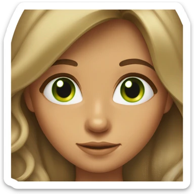 Tanned brown haired girl with blowout hair and green eyes sticker