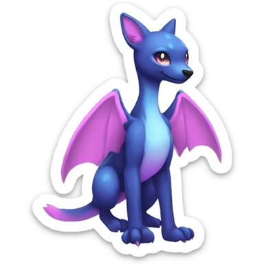 Cute cool black blue purple pink animal hybrid Fakemon full body sticker