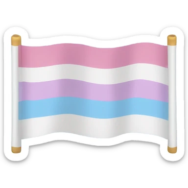 transgender pride flag with five horizontal stripes: light blue, pink, white, pink, and light blue sticker