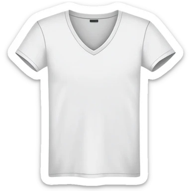 single white fitted v-neck t-shirt, cropped length, simple clean isolated garment only, no accessories, plain white background sticker