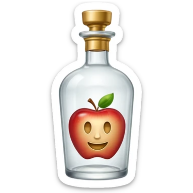 A bottle of vodka emoji in the style of Apple emoji with a knocker. sticker