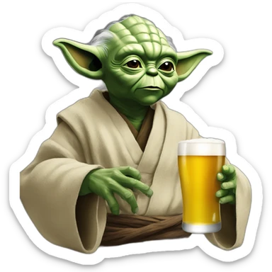 Mettre Yoda avec une bière dans sa main ? sticker