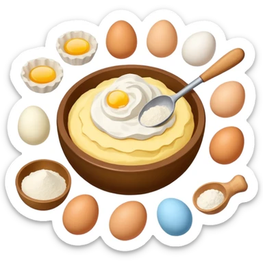 baking ingredients before preparation sticker