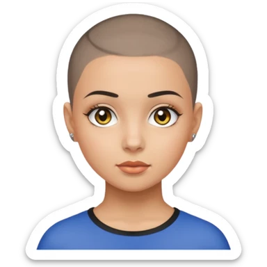 HAZEL EYES , BLACKF BUZZ CUT LIGHT SKIN ROUND FACE GIRL sticker
