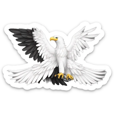 AMERICAN EAGLE AND POLISH EAGLE BLACK AND WHITE BACKGROUND sticker