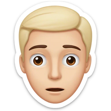 Eyebrows raised unevenly, mouth slightly open, the face of someone processing too much information at once. sticker