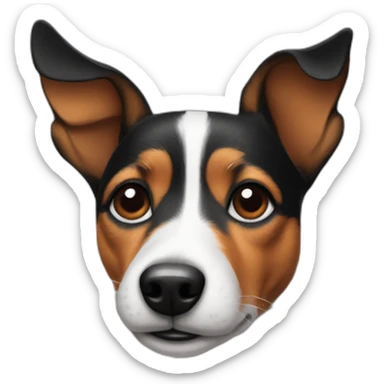 Black and white jack russel with fox’s ears sticker