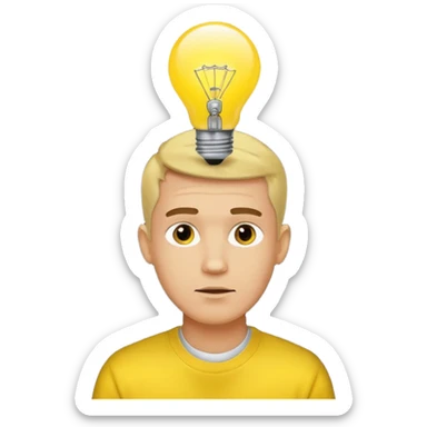 ligth man had an idea sticker