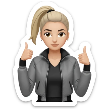 สีตาโทนเทาเท่ ๆ มีประกายคม

คิ้วได้รูป มองแล้วดูสตรอง

ผมหางม้าสูง / ผมสั้นสปอร์ต

เสื้อแจ็กเก็ต / ลุคสตรีทแฟชั่น

ท่าโพสกอดอก / ชูนิ้วโป้ง / เดินมั่น ๆ
ฟีล: Girl Boss, cool beauty, minimal but powerful sticker