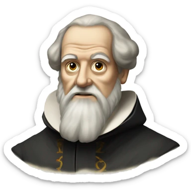 galileo galilei portrait without glasses sticker