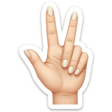 a hand with only the thumb, pointer, and middle finger extended with the remaining 2 fingers down sticker
