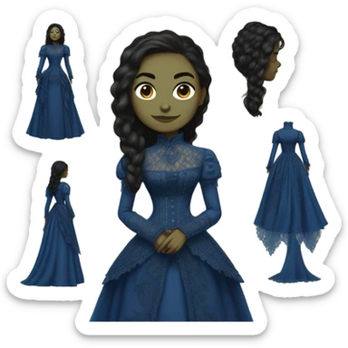 gamora Victorian dress elegant blue  sticker