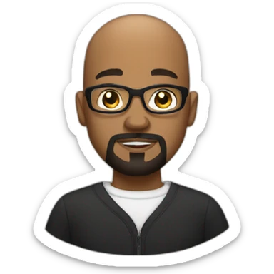 black bald man with tattoos and goatee sticker