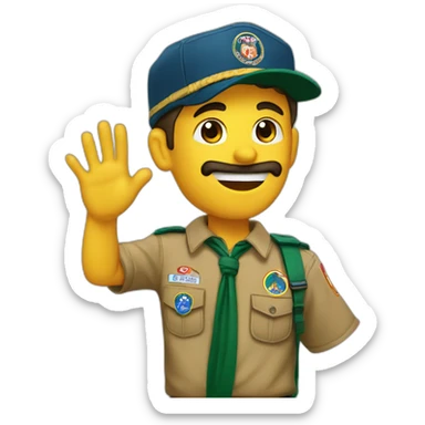 Scouts haciendo el saludo scouts sticker