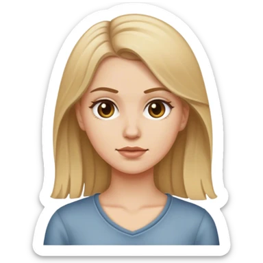 white girl with dirty blonde hair  sticker