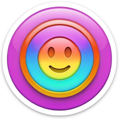 Psychedelic colored round beveled button sticker