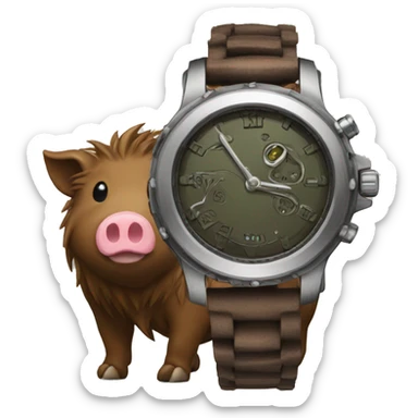watch and boar sticker