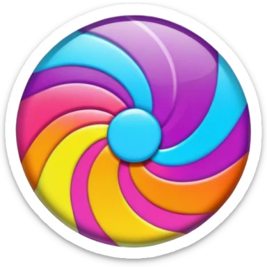Psychedelic colored round beveled shirt button sticker