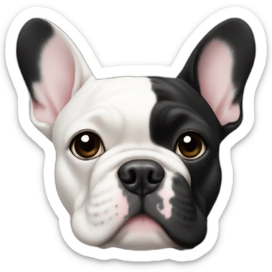 White French bulldog with black on the left side sticker