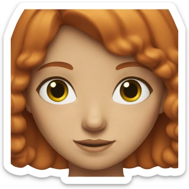 Red-haired girl with green eyes sticker