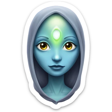 Pleiadian alien female third eye full body sticker