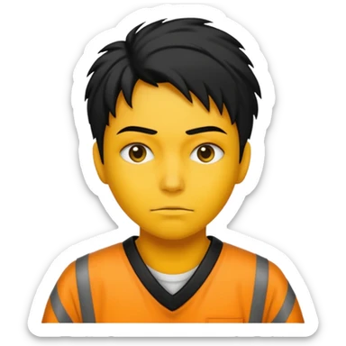 Humain avec une tenue de prisonnier noir et jaune  sticker