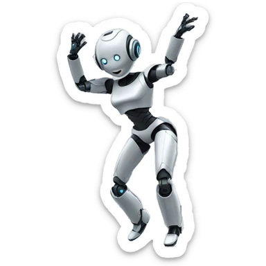 robot woman dancing sticker