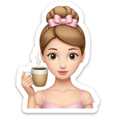Bailarina con cabeza de taza de café  sticker
