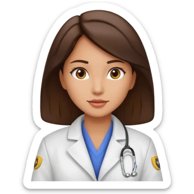female brunette vet sticker