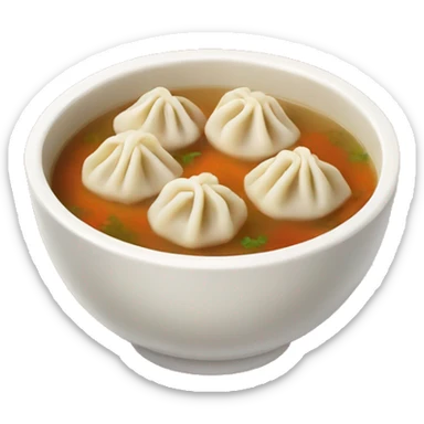 Dumplings in a bowl of soup sticker