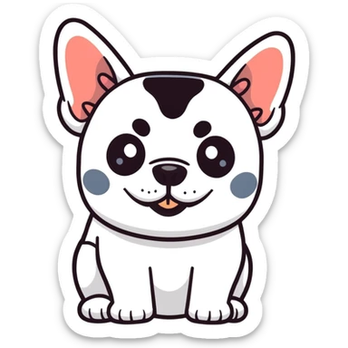 cute french bulldog smiling sticker